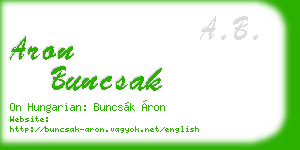 aron buncsak business card