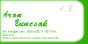 aron buncsak business card